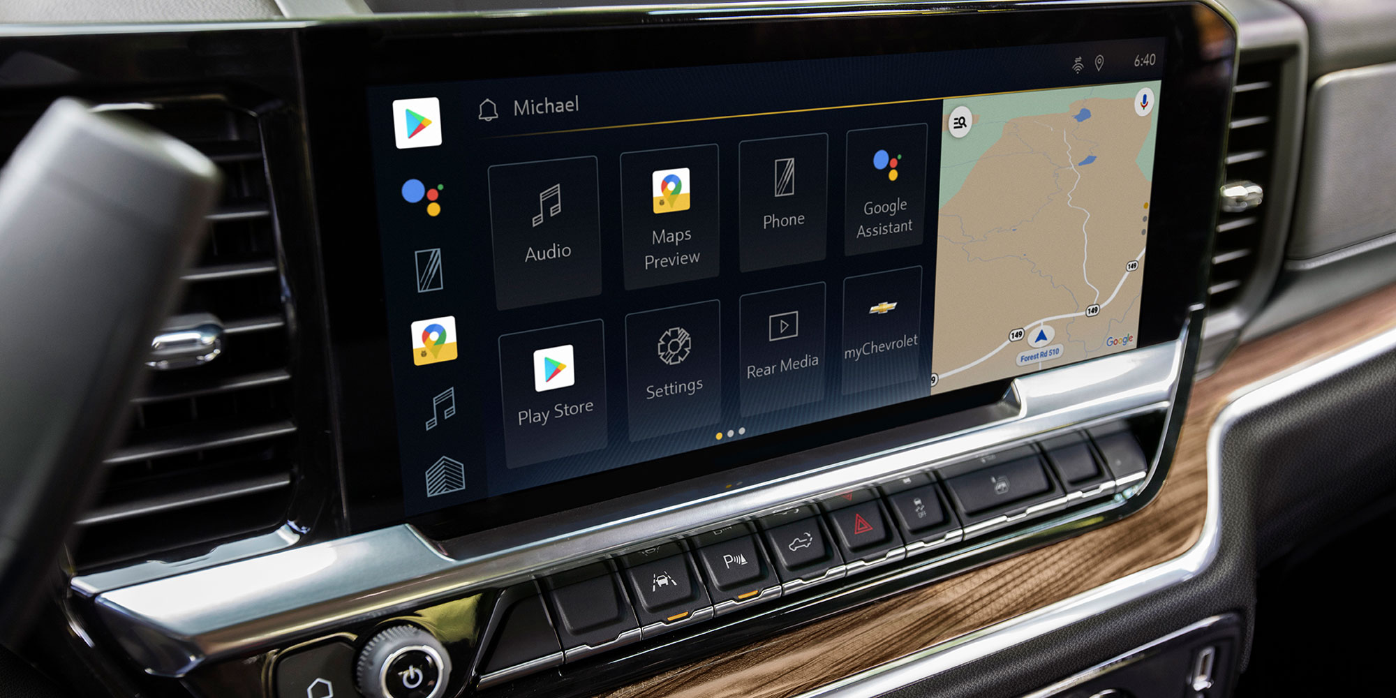 Pantalla de entretenimiento de la Chevrolet Silverado 2026