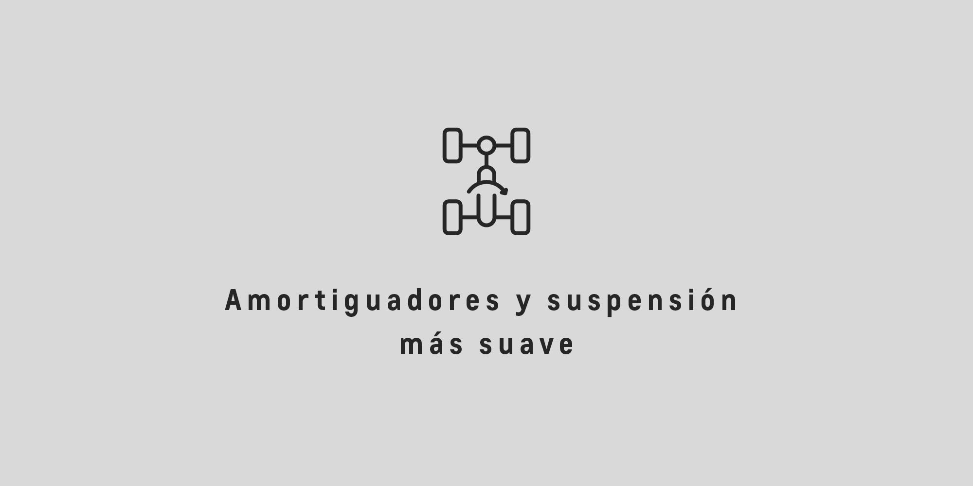Icono de amortiguadores y suspensión que representa una conducción más suave